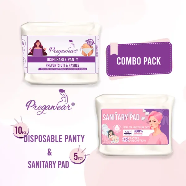 Pack_of_10+5_Disposable_Panty_&_Sanitary_Pad_Combo|_Heavy_Flow|Overnight_Protection