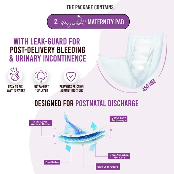 Pack_of_10+5_Pregawear_Lochia_Maternity_Panty_&_Maternity_Pad_Combo|_Heavy_Flow_|_Post Delivery