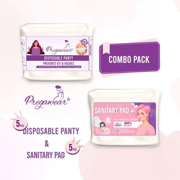 Pack_of_5+5_Disposable_Panty_&_Sanitary_Pad_Combo|_Heavy_Flow|Overnight_Protection