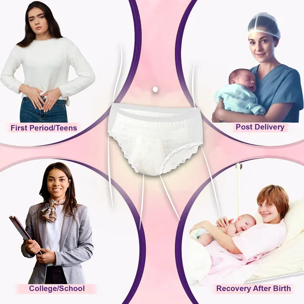Pack_of_5_Pregawear_Post_Partum_Period_Panty|_Heavy_Flow_360_Coverage_|Overnight_Protection_Leak_Proof_Period_Panties|_Post_Delivery_Disposable Underwear