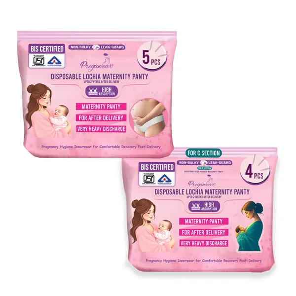 Pack_of_5+4_Pregawear_Lochia__&_CS_Maternity_Panty_Combo|_Disposable_Postpartum_Underwear_for_Normal_Delivery_&_C-Section_Recovery|_Antifungal,_Antibacterial,_Breathable,_Leak-Proof_Panties_for_New_Mothers