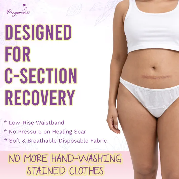 Pregawear_Lochia_Maternity_C_Section_Panty|Heavy_Flow_Postpartum|_Also_for_Normal_DeliveryIDisposable_Period_Panties|Rash_Free|Leak_Proof_Pads_After_Delivery|Overnight_Protection|Toxic_Free_10_pc