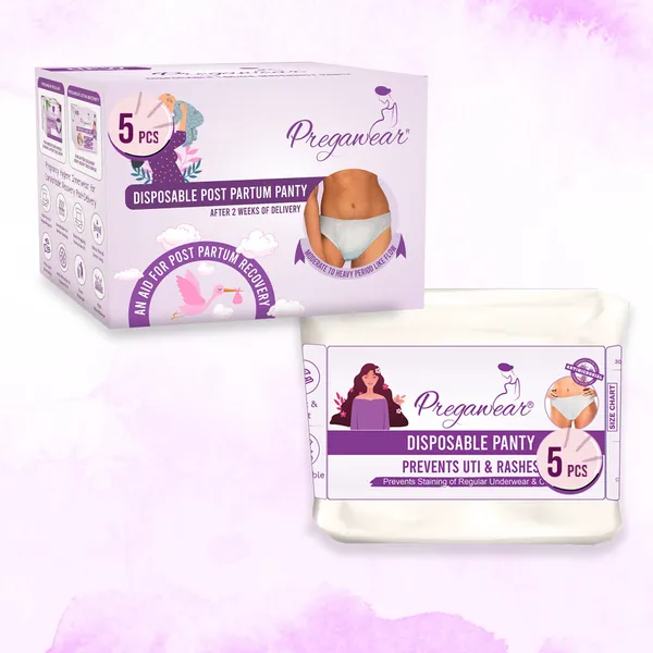 Pack_of_5+5_Pregawear_Post_Partum_Maternity_Panty_&_Disposable_Panties_Combo|_Leak-Proof,_Anti-Rash,_Antibacterial,_Antifungal_Hygiene_Underwear_for_Comfortable_Recovery|_After_Delivery_Skin-Friendly_Care