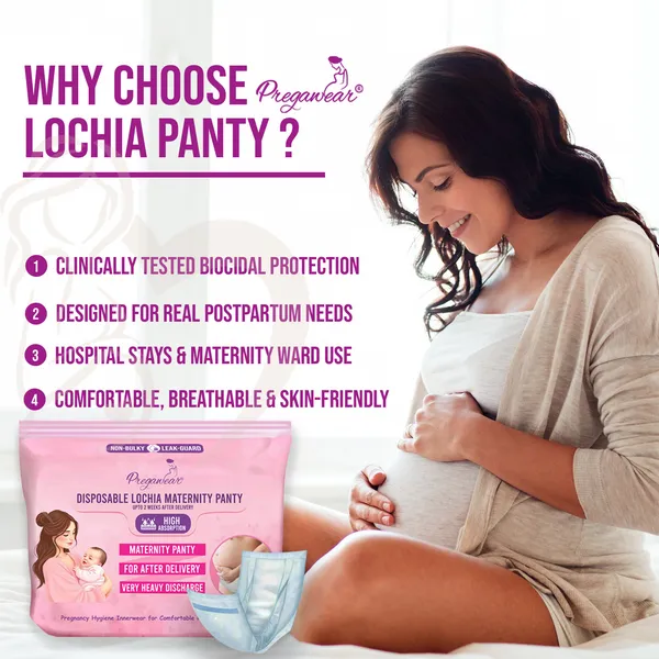 Pack_of_10+5_Pregawear_Lochia_Maternity_Panty_&_Maternity_Pad_Combo|_Heavy_Flow_|_Post Delivery