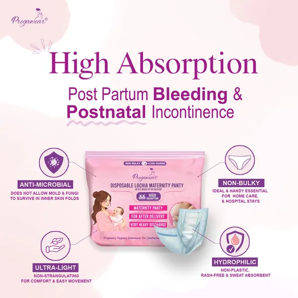 Pack_of_5+5_Pregawear_Lochia_Maternity_Panty_&_Maternity_Pad_Combo|_Heavy_Flow_|_Post Delivery