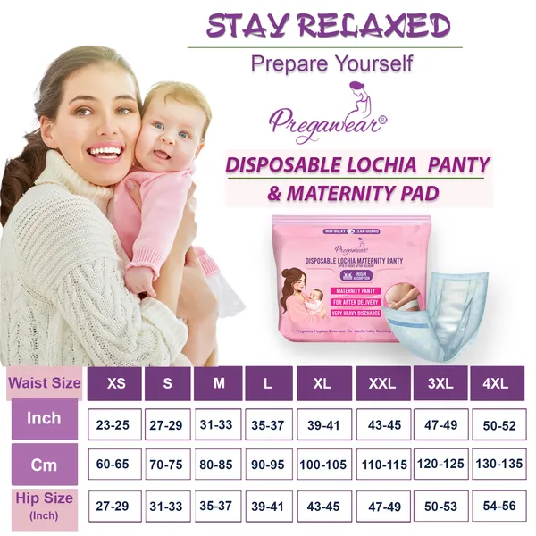 Pack_of_5+5_Pregawear_Lochia_Maternity_Panty_&_Maternity_Pad_Combo|_Heavy_Flow_|_Post Delivery