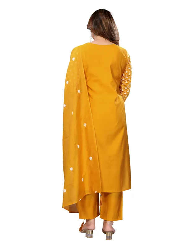 YELLOW_CHANDERI_COTTON_KURTA_PANT_AND_DUPATTA_SET