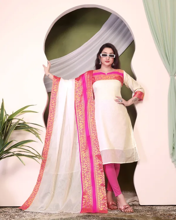 White_Kurta_&_Pant_Set_with_Dupatta