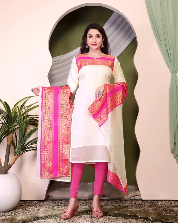 White_Kurta_&_Pant_Set_with_Dupatta