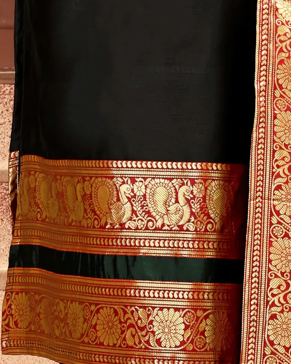 BLACK_KANCHI_COTTON_KURTA_PANT_AND_DUPATTA_SET