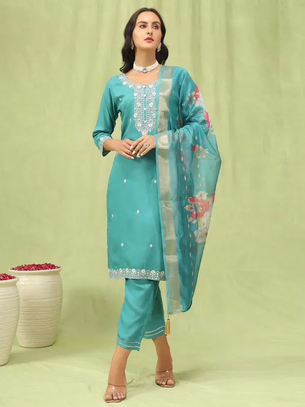 RAMA_GREEN_EMBROIDERED_KURTA_PANT_SET_WITH_DUPATTA