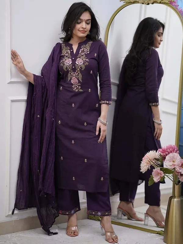 PURPLE_EMBROIDERED_KURTA_PANT_SET_WITH_DUPATTA