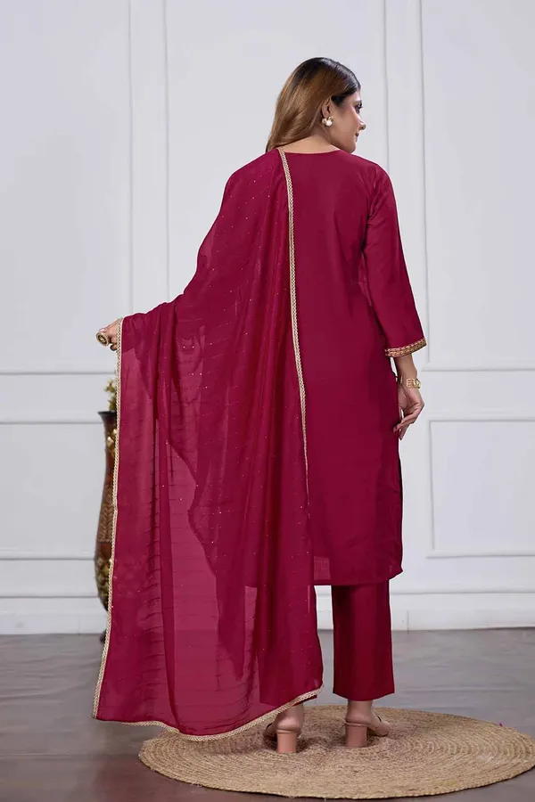 Maroon_Kurta_&_Pant_Set_with_Dupatta