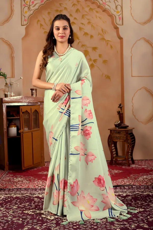 Mint_Green_Pastel_Floral_Printed_Saree