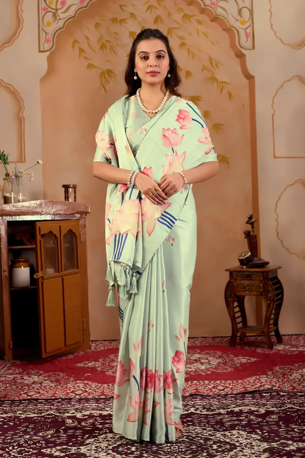 Mint_Green_Pastel_Floral_Printed_Saree