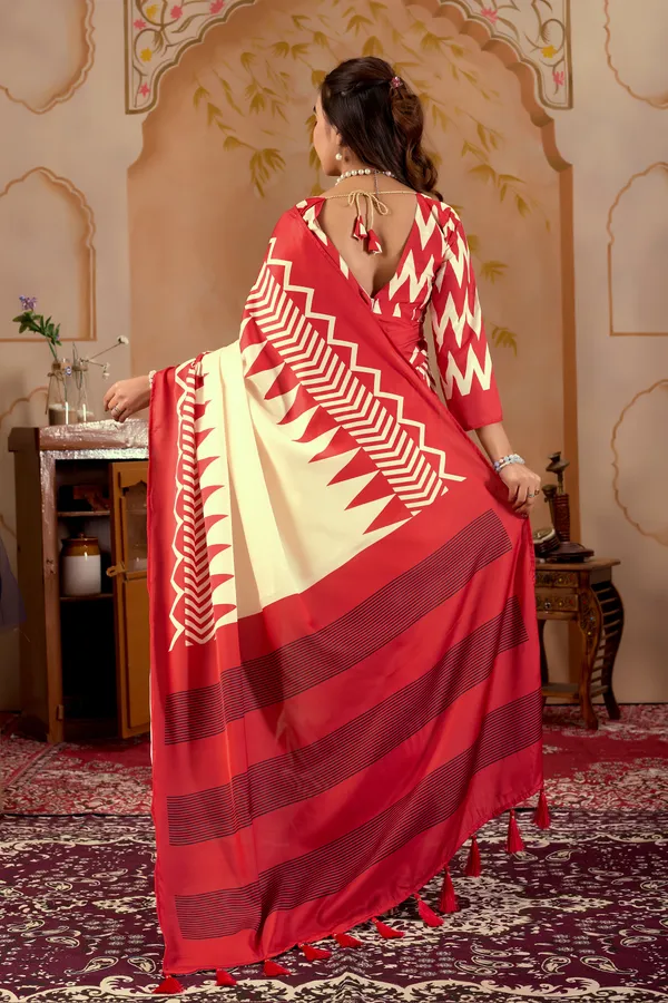 Festive_wear_Cream_and_Red_Printed_Saree