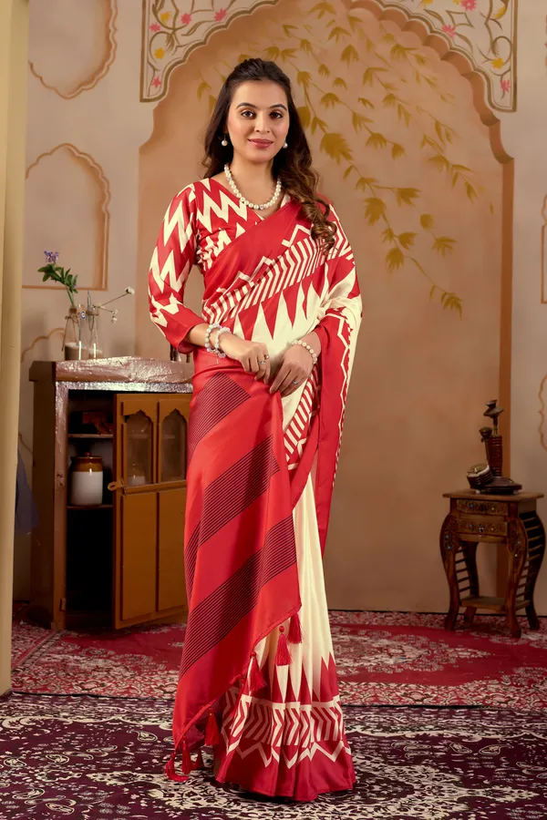 Festive_wear_Cream_and_Red_Printed_Saree