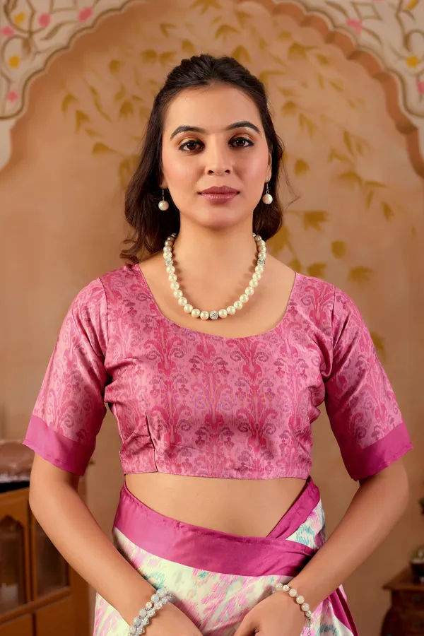 White_and_Light_Pink_Floral_Digital_Printed_Saree