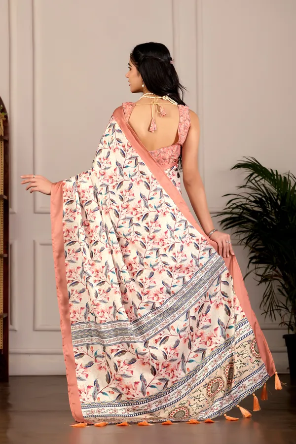Off_White_Multicolor_Floral_Print_Saree