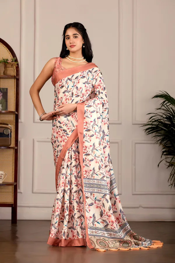 Off_White_Multicolor_Floral_Print_Saree