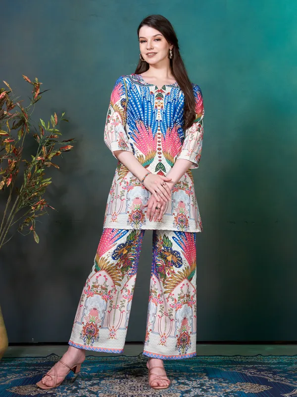 White_and_Blue_Digital_Printed_Rayon_Blend_Co-ord_Set_for_Women