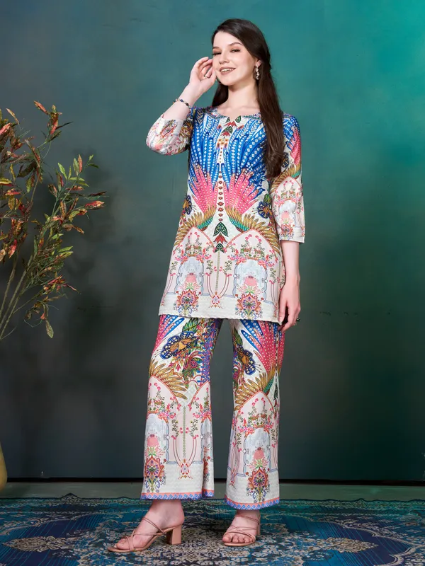 White_and_Blue_Digital_Printed_Rayon_Blend_Co-ord_Set_for_Women