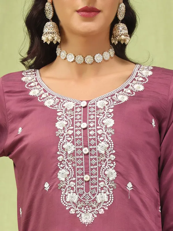 RED_CHANDERI_COTTON_KURTA_PANT_AND_DUPATTA_SET