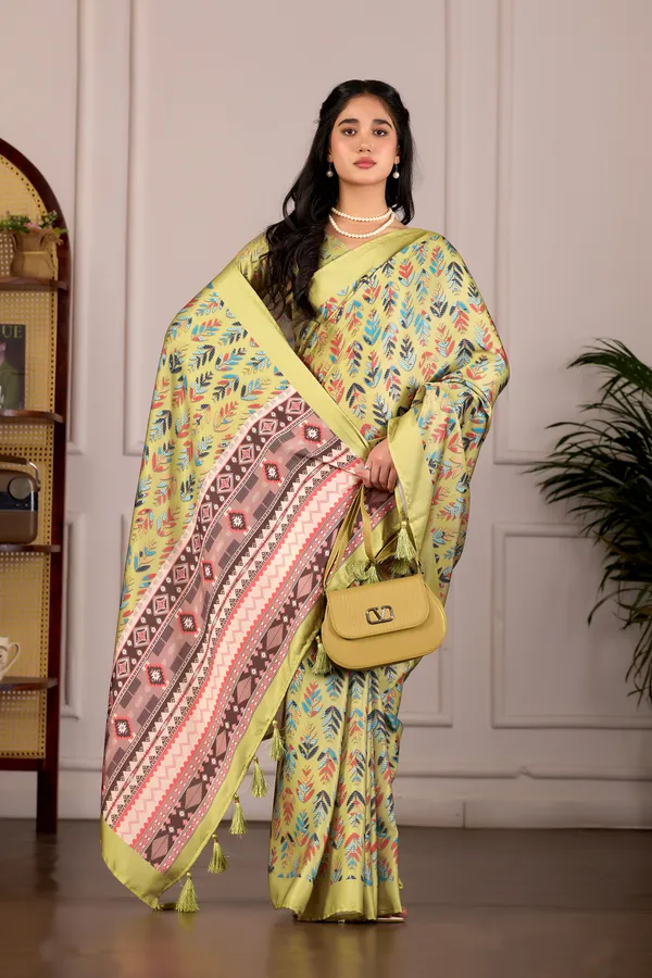 Pale_Vibrant_Yellow_Floral_Print_Saree