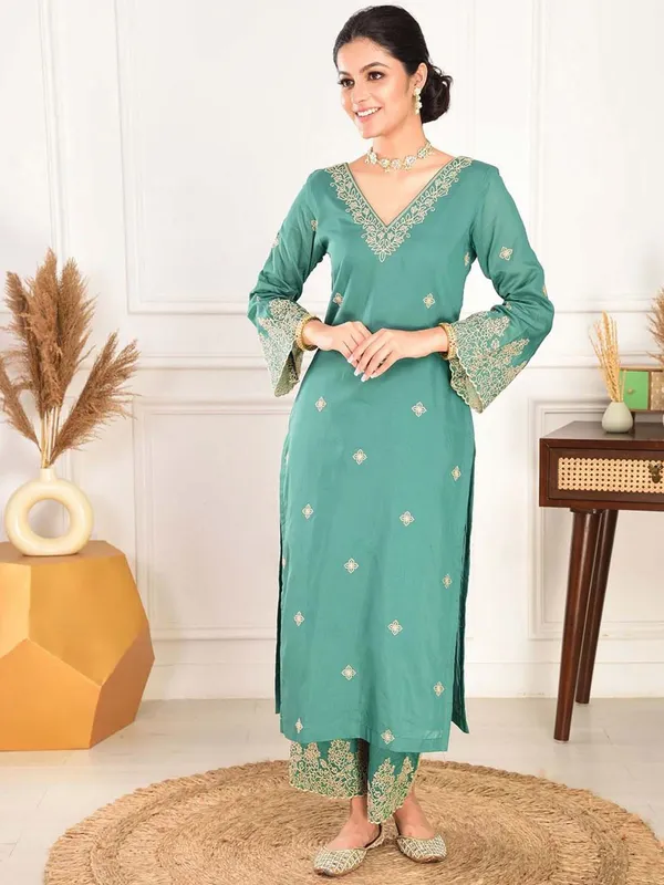 Rama_Green_Kurta_&_Pant_Set_with_Dupatta