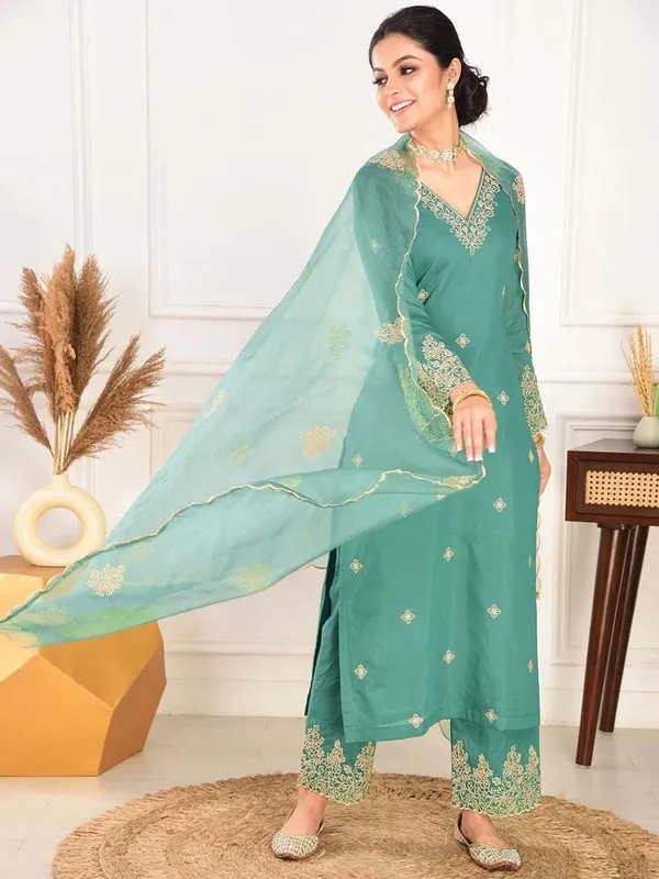 Rama_Green_Kurta_&_Pant_Set_with_Dupatta
