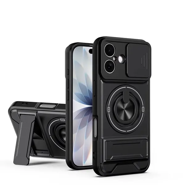HUPSHY_Back_Cover_for_Apple_iPhone_16_(Black,_Flexible,_Silicon,_Pack_of:_1)
