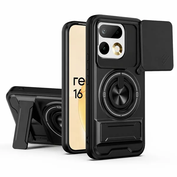 HUPSHY_Back_Cover_for_realme_16_Pro+_5G_(Black,_Flexible,_Silicon,_Pack_of:_1)