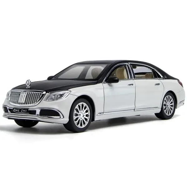 1:24_Mercedes_Benz_Maybach_S600_Big_Size_Diecast_Scale_Model_Alloy_Metal_Pull_Back_Toy_car_for_Kids_with_Openable_Doors_&_Light,_Music_Toy_Vehicle_for_Kids_(Golden+Maroon)