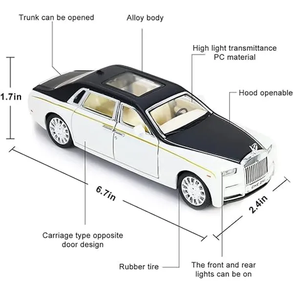 1:32_Rolls-Royce_Phantom_Toy_Car_Metal_Pull_Back_Die-Cast_Car_with_Openable_Door_and_Sound_Light,_Gifts_for_Kids_(1/32_Rolls-Royce)_,_multicolour