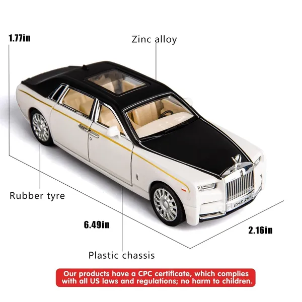 1:32_Rolls-Royce_Phantom_Toy_Car_Metal_Pull_Back_Die-Cast_Car_with_Openable_Door_and_Sound_Light,_Gifts_for_Kids_(1/32_Rolls-Royce)