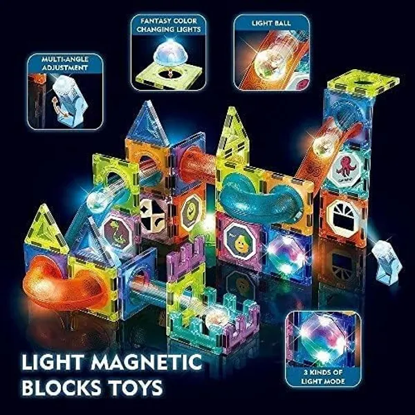 STEM_Light_Magnetic_Tiles_Building_Blocks_for_Kids_(49_Pcs)_|_3D_Clear_STEM_Educational_Toys_|_Magnetic_Marble_Run_for_Boys_&_Girls_3-9+_|_Creative_Gift_(Multicolour)