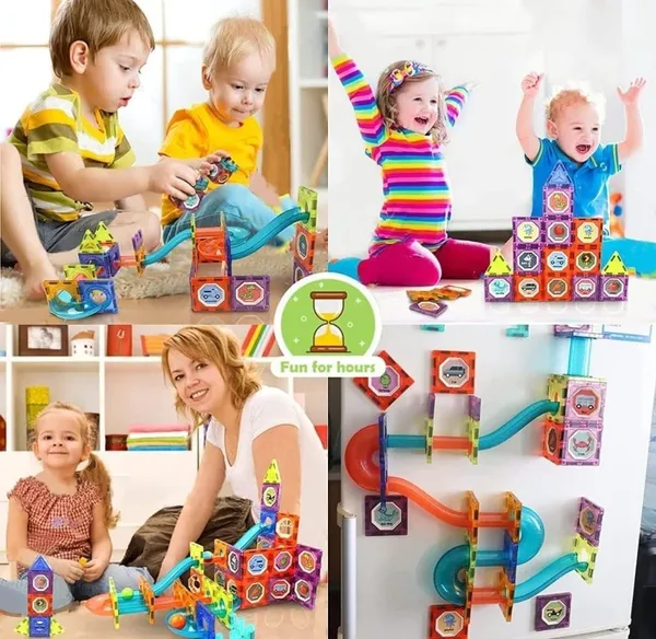 STEM_Light_Magnetic_Tiles_Building_Blocks_for_Kids_(49_Pcs)_|_3D_Clear_STEM_Educational_Toys_|_Magnetic_Marble_Run_for_Boys_&_Girls_3-9+_|_Creative_Gift_(Multicolour)