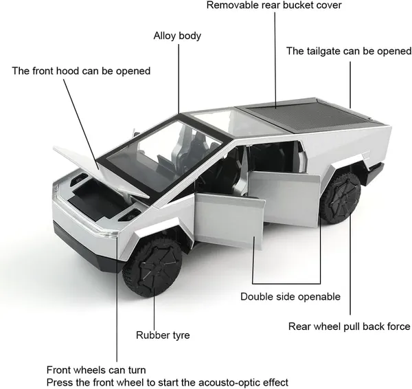 Tesla_Cybertruck_Model_Car,_1:32_Scale,_Alloy_Metal,_Pull_Back,_Die-Cast,_Openable_Doors,_Light_and_Music???Colors_As_Per_Stock???