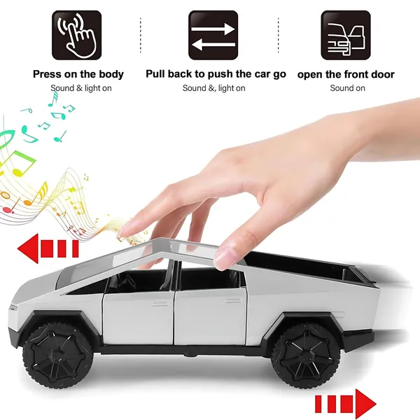 Tesla_Cybertruck_Model_Car,_1:32_Scale,_Alloy_Metal,_Pull_Back,_Die-Cast,_Openable_Doors,_Light_and_Music???Colors_As_Per_Stock???