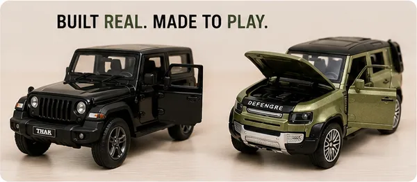 1:36_Diecast_2-Car_Set_|_Thar_+_Defender_|_Black_&_Green