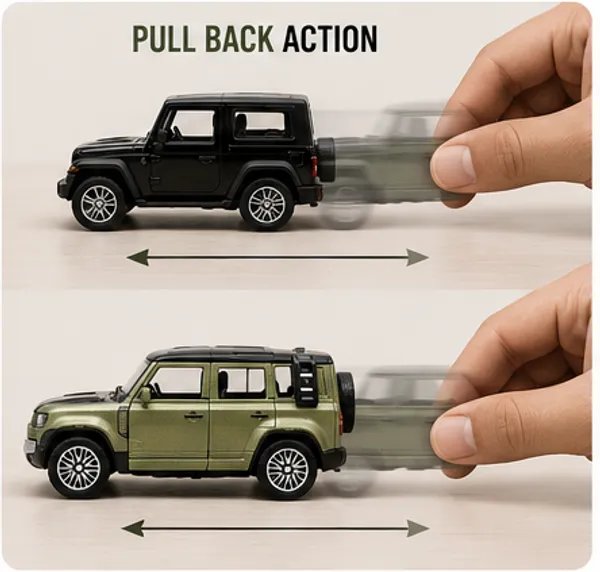 1:36_Diecast_2-Car_Set_|_Thar_+_Defender_|_Black_&_Green
