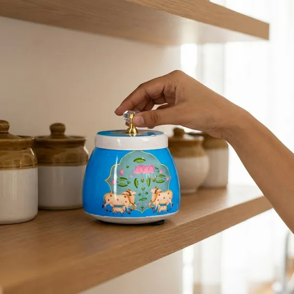 Pichwai_Jar_Cow_And_Calf_Dry_Fruit_Jar_Set_Of_2_Pcs