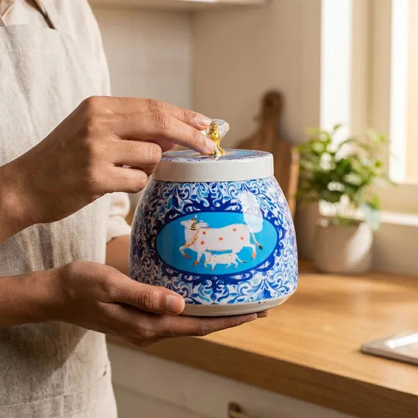 Pichwai_Jar_Cow_And_Calf_Dry_Fruit_Jar_Set_Of_2_Pcs