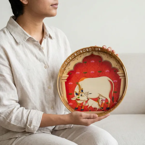 Cow_And_Calf_Pichwai_Basket_With_Handle