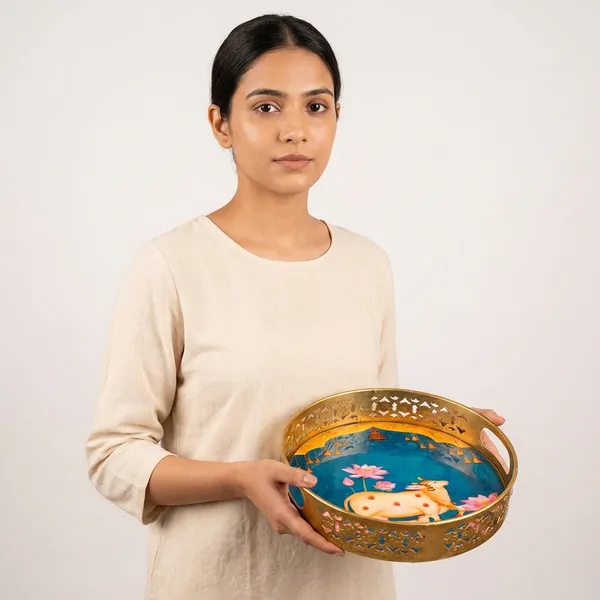 Cow_And_Calf_Pichwai_Basket_With_Handle