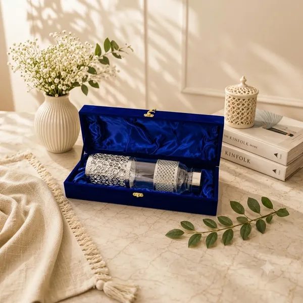 Handmade_German_silver_Plated_shield_water_Bottle_with_Velvet_gift_box_1_ltr_