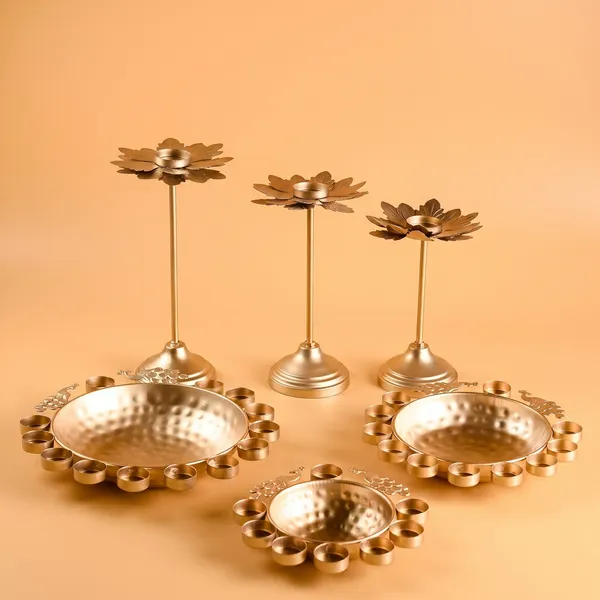 Premium_Metal_Gold_Urli_&_Tealight_Holders_Set_Of_2