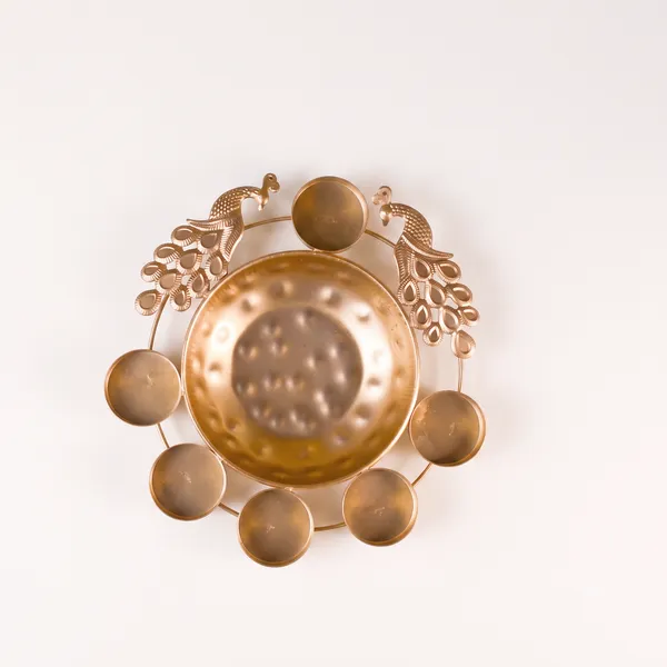 Traditional_Golden_Finish_Urli_Twin_Peacock_Centerpiece_with_6_T-Light_Holders_for_Festive_&_Pooja_Decor_10"