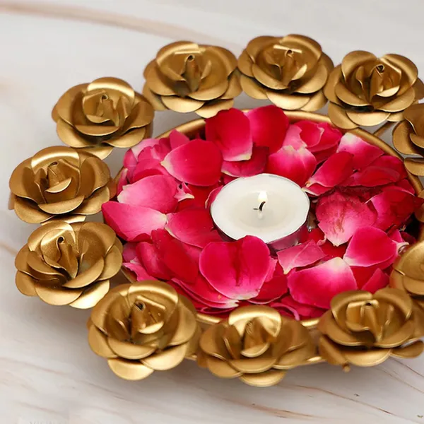 Floral_Golder_Rose_Diya_Urli_10"_