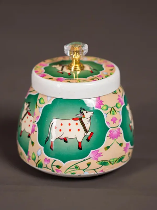 Pichwai_Jar_Cow_And_Calf_Dry_Fruit_Jar_Set_Of_2_Pcs